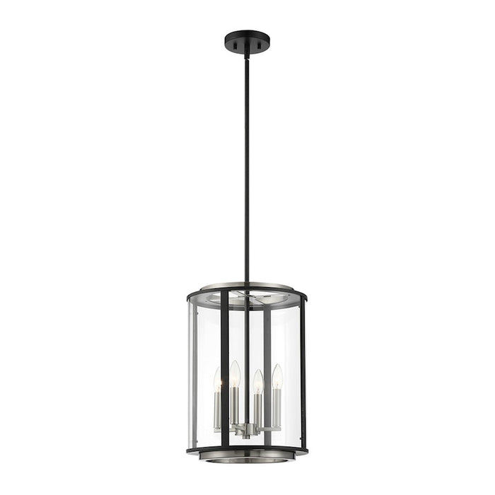 Eurofase Tambouro 4 Light Lantern, Matte Black With Satin Nickel