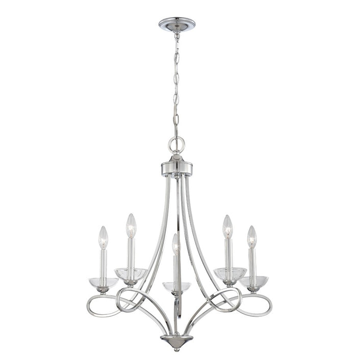 Eurofase Volte 5 Light Chandelier, Chrome