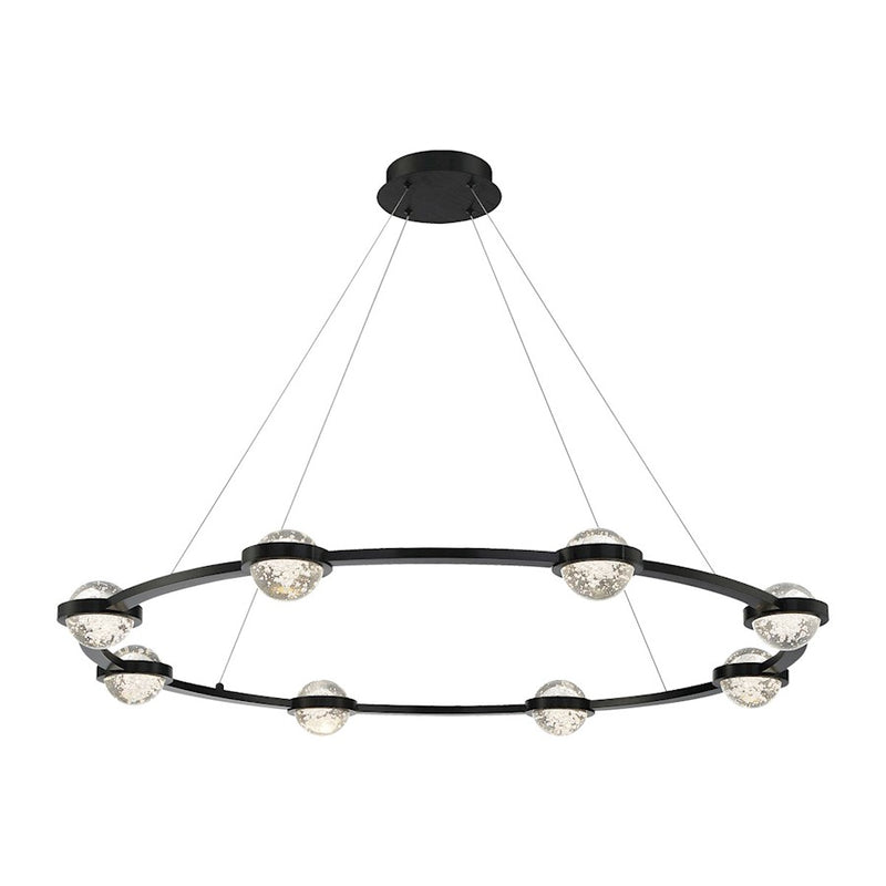 Eurofase Circolo LED Chandelier, Black/Clear Seeded