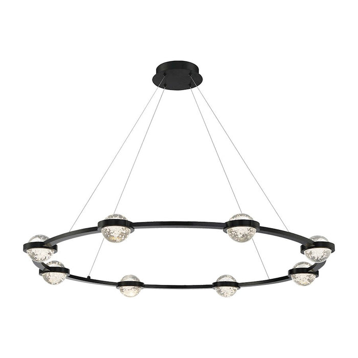 Eurofase Circolo LED Chandelier, Black/Clear Seeded
