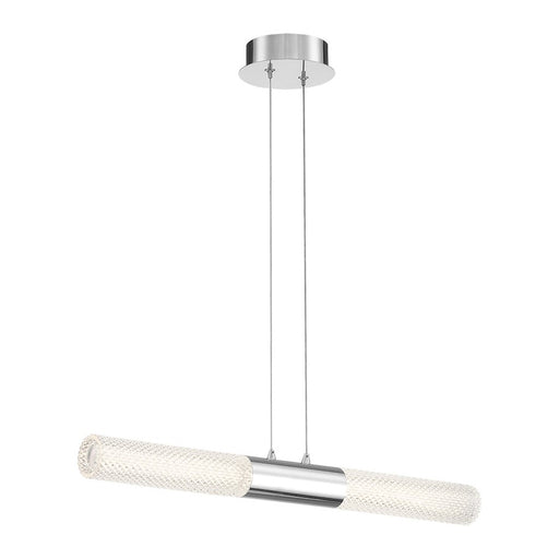 Eurofase Crossley 2 Light Pendant, Chrome/Textured Roll