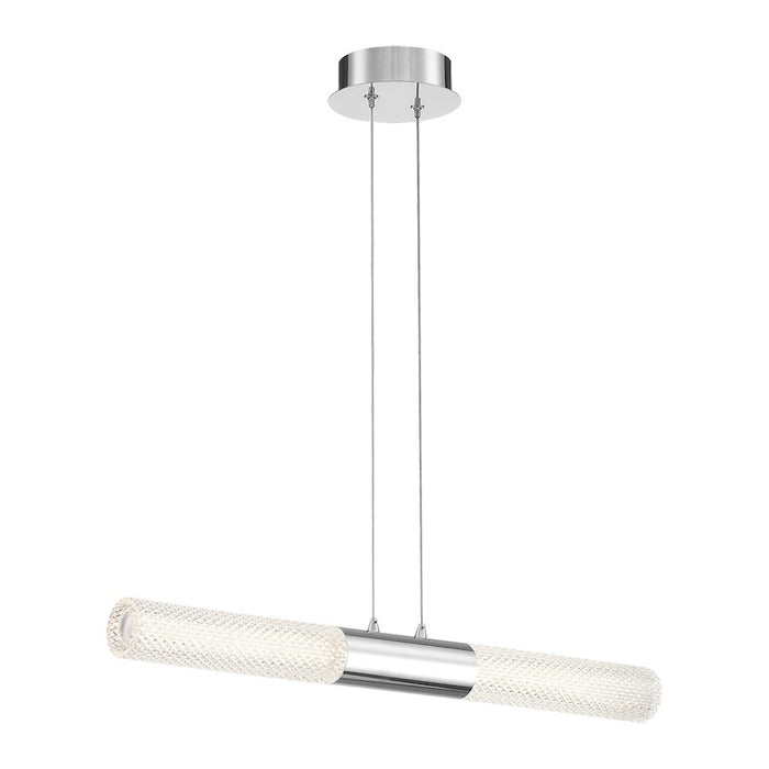 Eurofase Crossley 2 Light Pendant, Chrome/Textured Roll