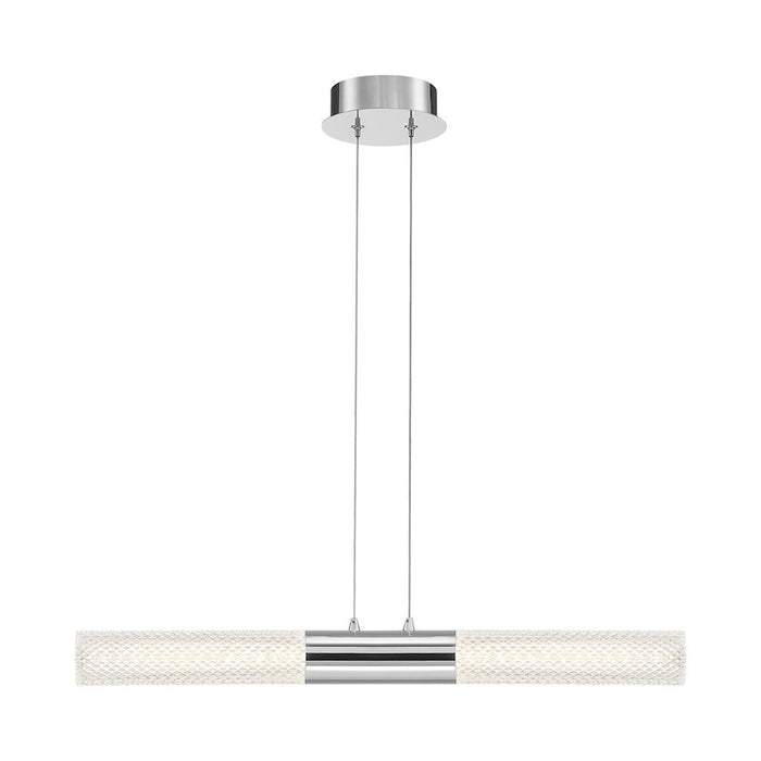 Eurofase Crossley 2 Light Pendant, Chrome/Textured Roll