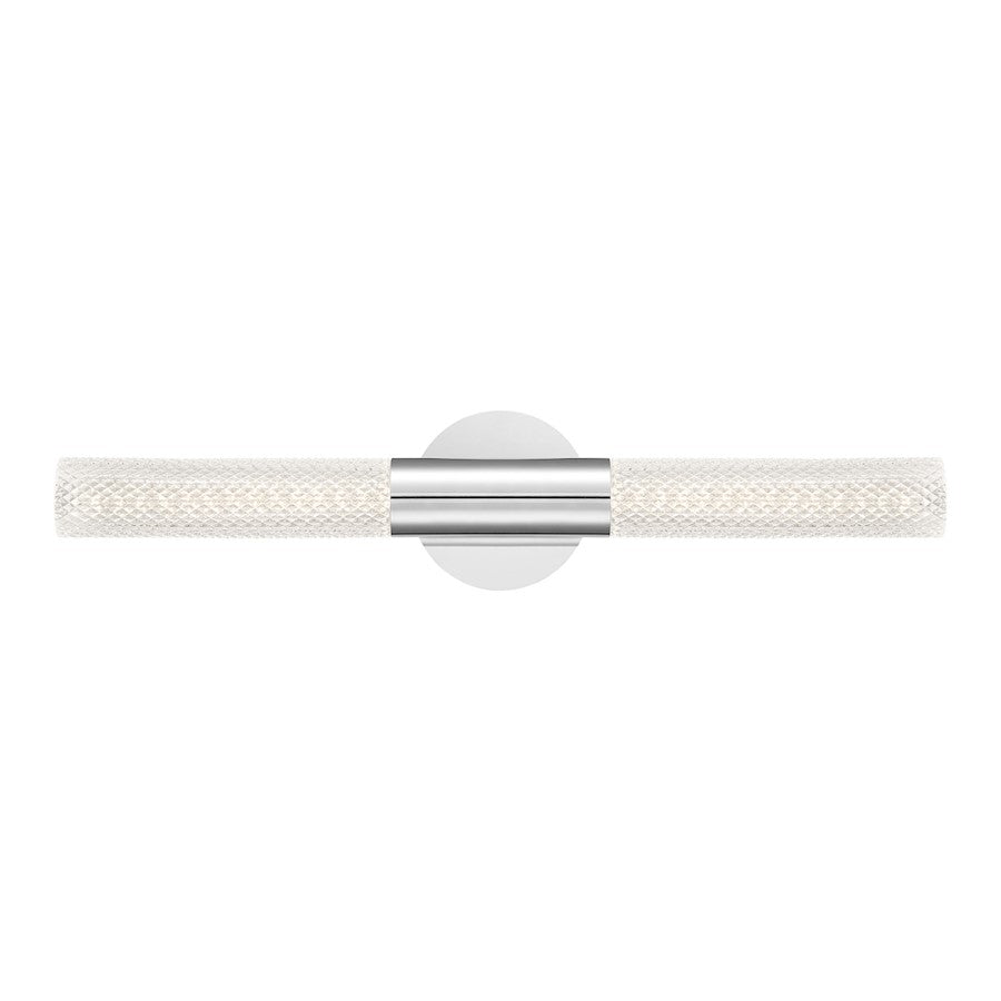 Eurofase Crossley 2 Light Wall Sconce, Chrome/Textured Roll