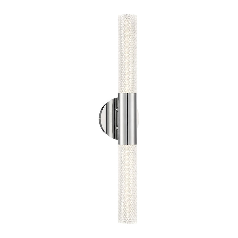 Eurofase Crossley 2 Light Wall Sconce, Chrome/Textured Roll