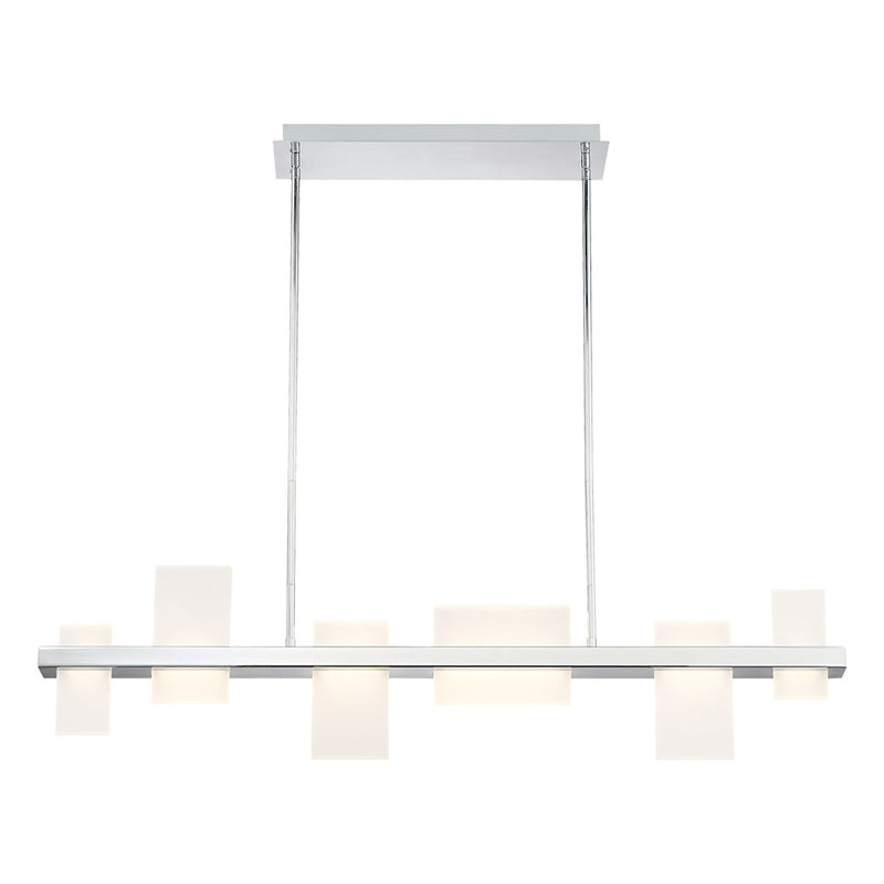 Eurofase Pannello LED Chandelier, Chrome/Frosted Acrylic