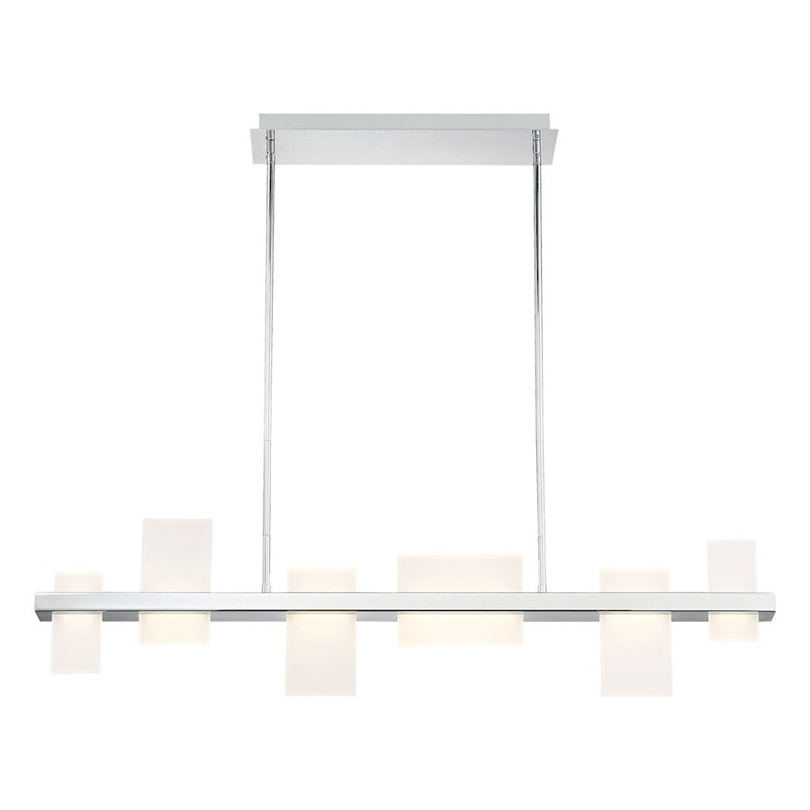 Eurofase Pannello LED Chandelier, Chrome/Frosted Acrylic