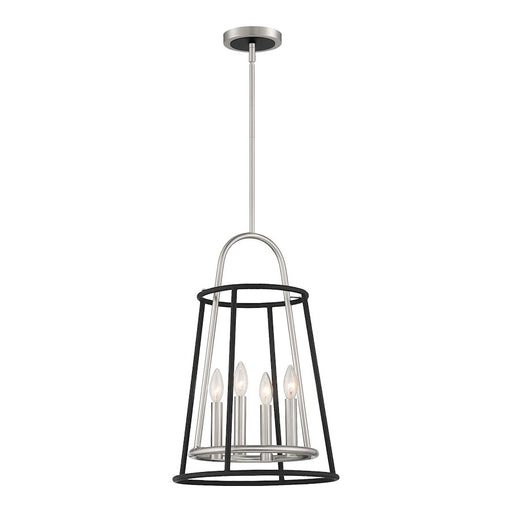Eurofase Campana 4 Light Lantern, Satin Nickel/Black