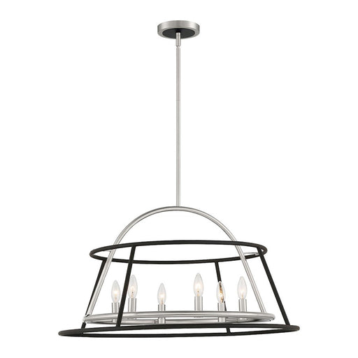 Eurofase Campana Chandelier, Satin Nickel/Black