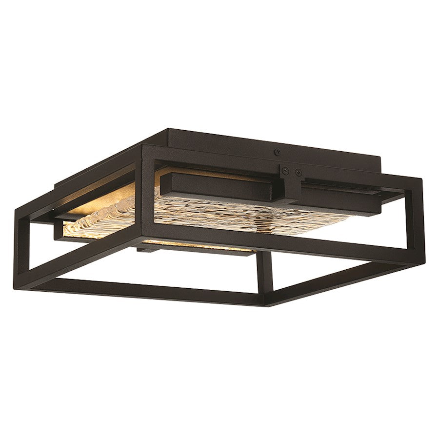 Eurofase Ilya 1 Light 13" Outdoor LED Flushmount, Satin Black