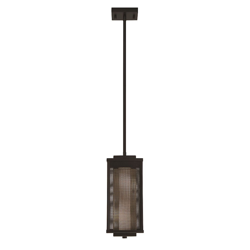 Eurofase Brama 1 Light 7" Outdoor LED Pendant, Black/Gold