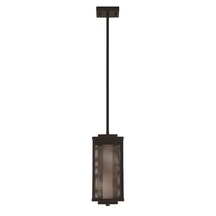 Eurofase Brama 1 Light 7" Outdoor LED Pendant, Black/Gold