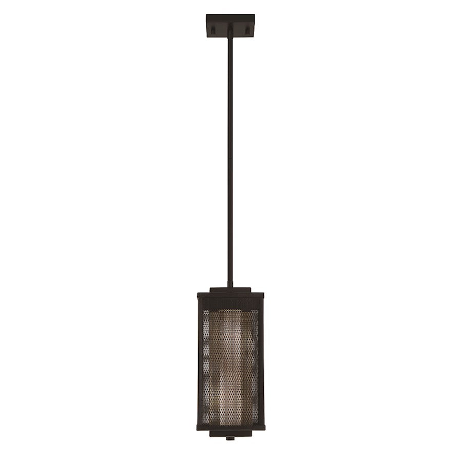 Eurofase Brama 1 Light 7" Outdoor LED Pendant, Black/Gold