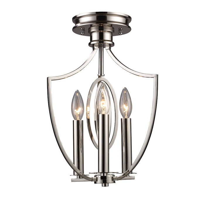 ELK Lighting Dione 3-Light Semi Flush, Nickel