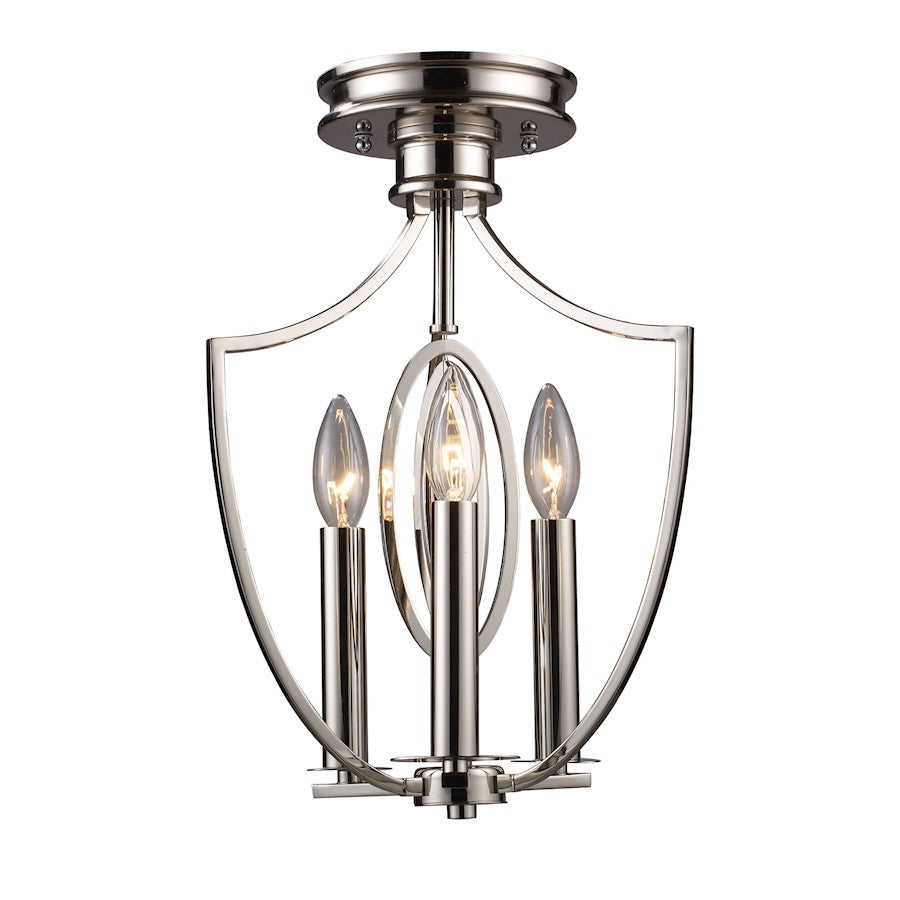ELK Lighting Dione 3-Light Semi Flush, Nickel