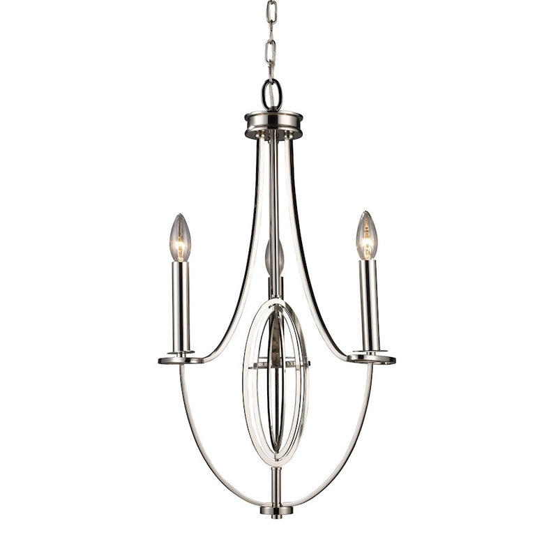 ELK Lighting Dione 3-Light Chandelier, Nickel