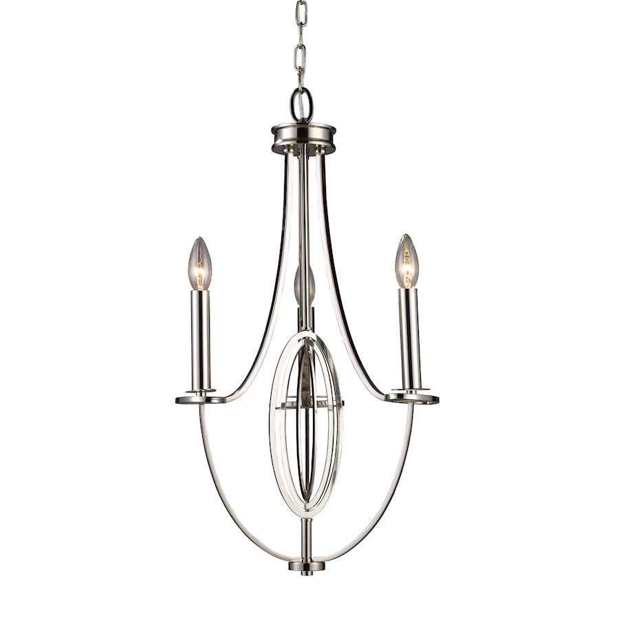 ELK Lighting Dione 3-Light Chandelier, Nickel