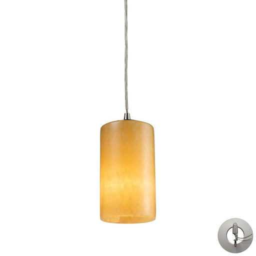 ELK Lighting Piedra 1-Light Mini Pendant, Nickel/Stone, Adapter