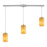 ELK Lighting Piedra 3-Light Linear Pendant, Nickel/Stone Shades