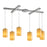 ELK Lighting Piedra 6-Light H-Bar Pendant, Nickel/Genuine Stone Shades