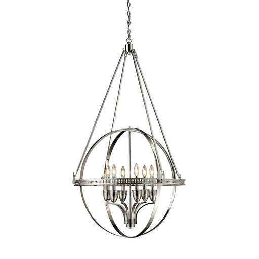 ELK Lighting Hemispheres 6-Light Chandelier, Polished Nickel