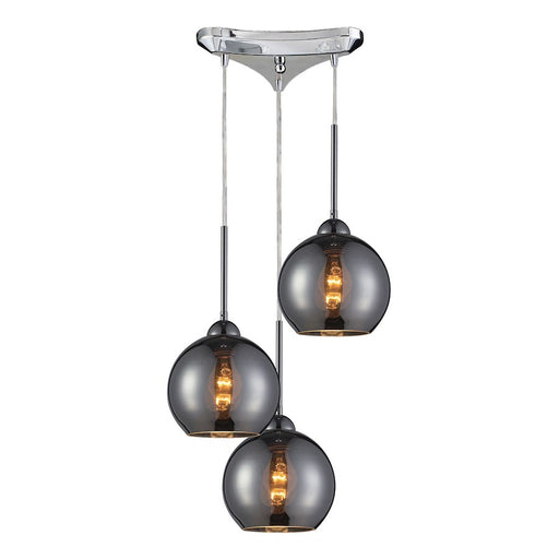 ELK Lighting Cassandra 3-Light Triangular Pendant, Chrome