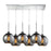 ELK Lighting Cassandra 6-Light Rectangle Pendant, Chrome