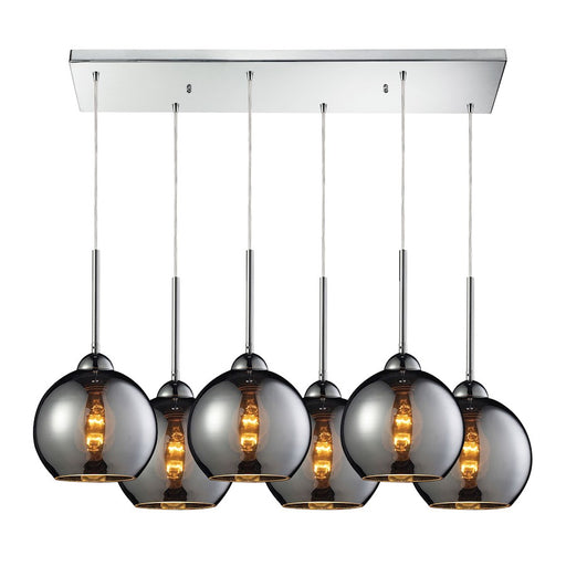 ELK Lighting Cassandra 6-Light Rectangle Pendant, Chrome
