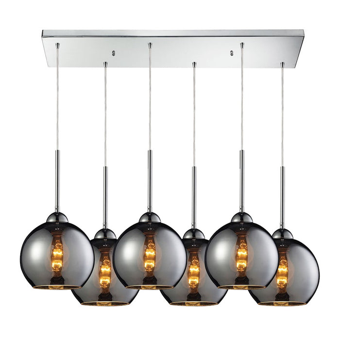 ELK Lighting Cassandra 6-Light Rectangle Pendant, Chrome