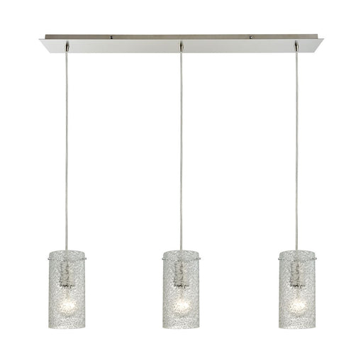 ELK Lighting Ice Fragments 3-Light Linear LP Pendant, Nickel/Clear
