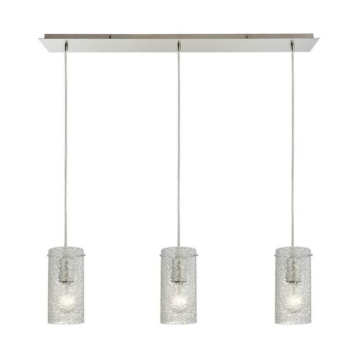 ELK Lighting Ice Fragments 3-Light Linear LP Pendant, Nickel/Clear