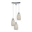 ELK Lighting Etched Glass 3-Light Triangle Pendant, Chrome/Etched