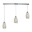 ELK Lighting Etched Glass 3-Light Linear Pendant, Chrome/White Etched