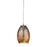 ELK Lighting Venture 1-Light Mini Pendant, Nickel/Amber Crackle Glass