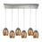 ELK Lighting Venture 6-Light Rectangle Pendant, Nickel/Amber Crackle