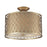 ELK Lighting Estonia 3-Light Semi Flush, Silver/Metal & Beige Fabric
