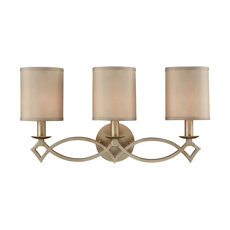 ELK Lighting Estonia Vanity Lamp, Silver/Beige Half-Shades