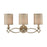 ELK Lighting Estonia Vanity Lamp, Silver/Beige Half-Shades
