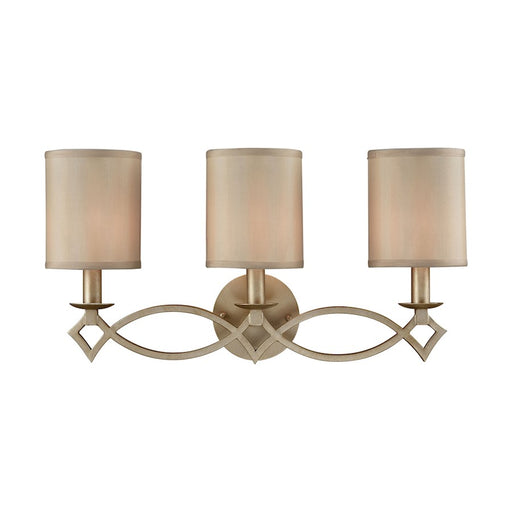 ELK Lighting Estonia Vanity Lamp, Silver/Beige Half-Shades