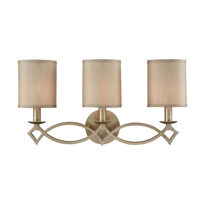 ELK Lighting Estonia Vanity Lamp, Silver/Beige Half-Shades