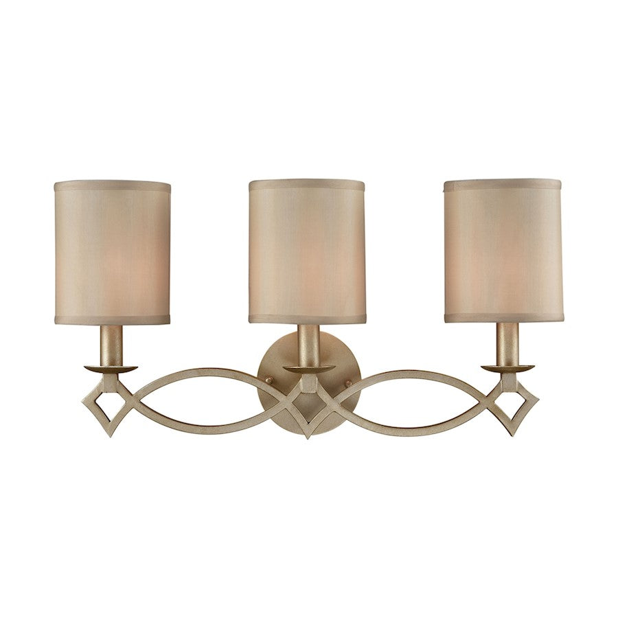 ELK Lighting Estonia Vanity Lamp, Silver/Beige Half-Shades