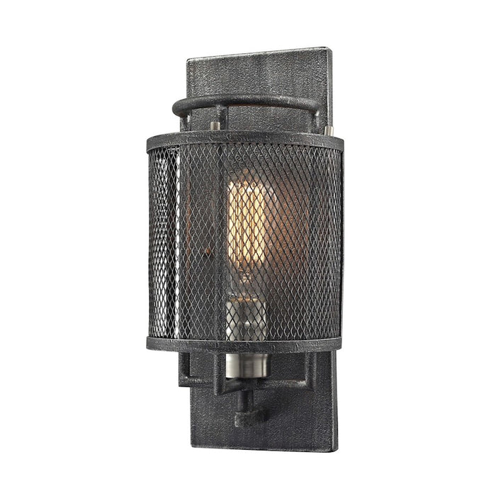 ELK Lighting Slatington 1-Light Sconce, Nickel & Graphite/Mesh