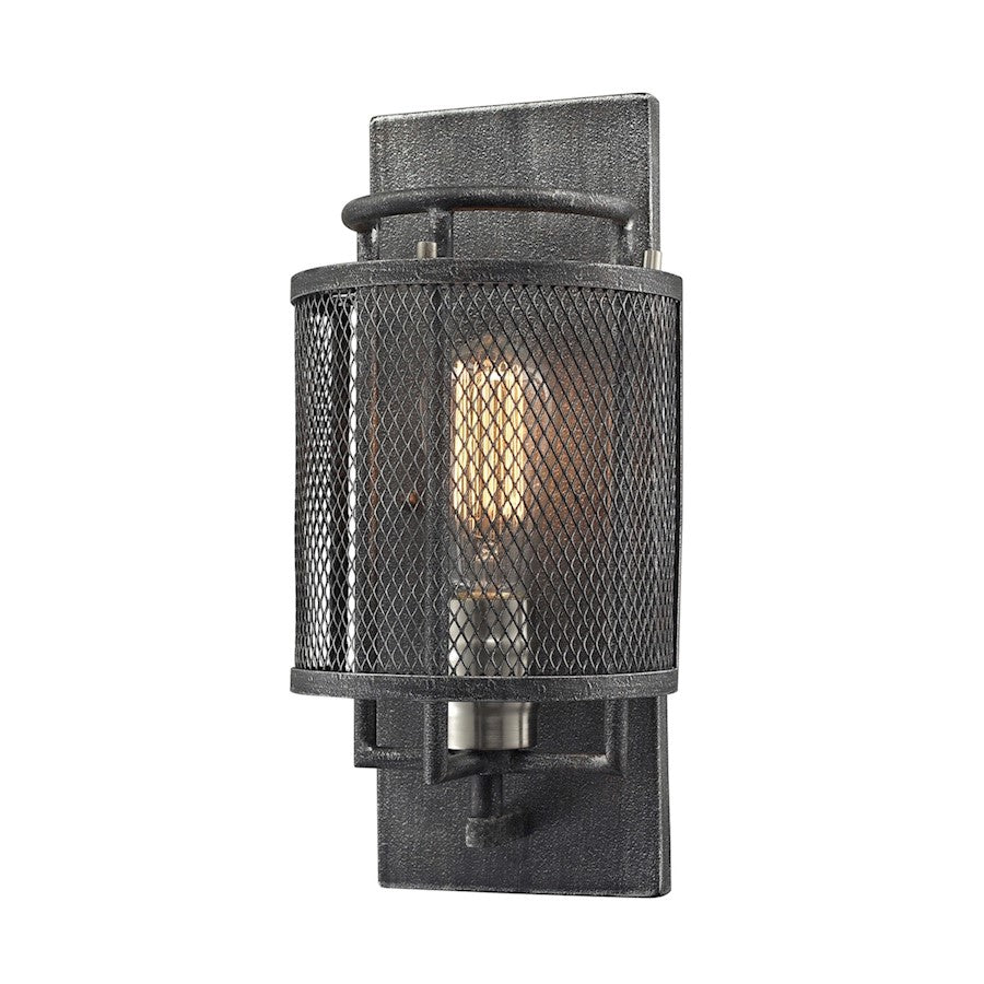 ELK Lighting Slatington 1-Light Sconce, Nickel & Graphite/Mesh