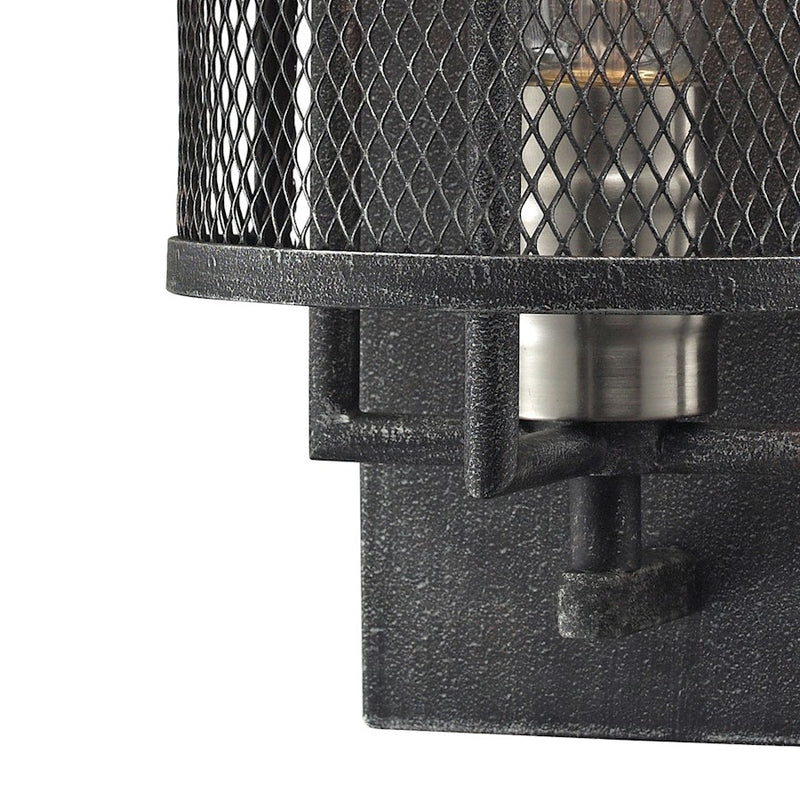 ELK Lighting Slatington 1-Light Sconce, Nickel & Graphite/Mesh