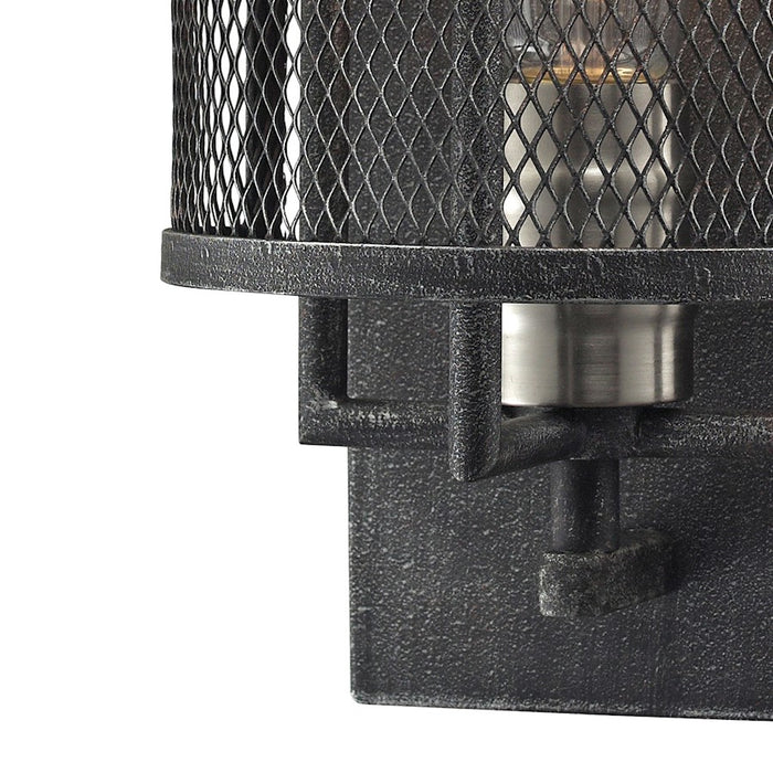 ELK Lighting Slatington 1-Light Sconce, Nickel & Graphite/Mesh
