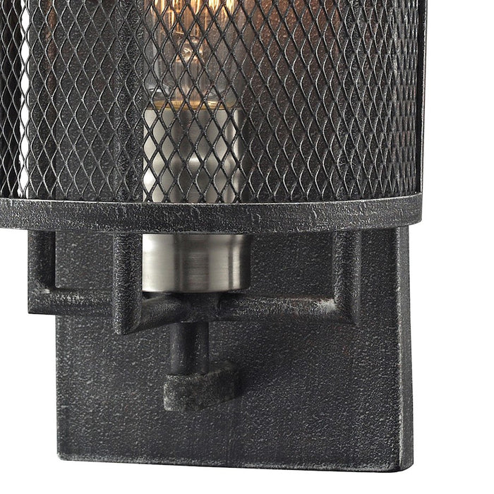 ELK Lighting Slatington 1-Light Sconce, Nickel & Graphite/Mesh