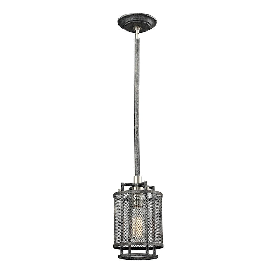 ELK Lighting Slatington Mini Pendant, Nickel & Graphite/Mesh