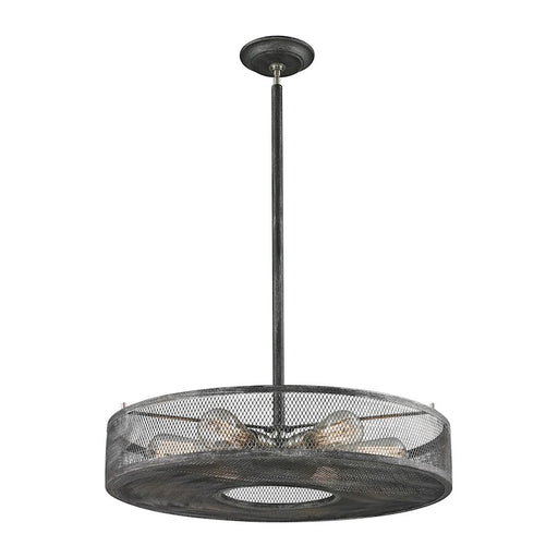 ELK Lighting Slatington 6-Light Chandelier, Nickel & Graphite/Mesh