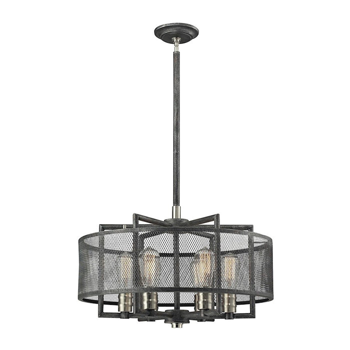 ELK Lighting Slatington Chandelier, Nickel & Graphite/Mesh