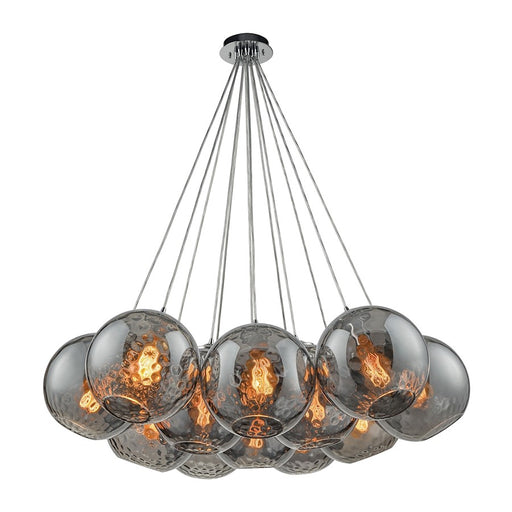 ELK Lighting Watersphere 12-LT Nesting Pendant, Chrome/Smoke